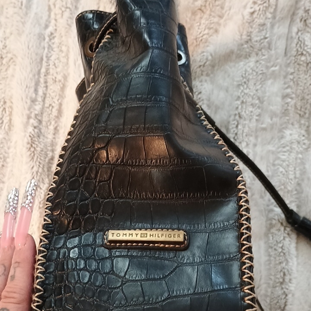 Tommy Hilfiger Black Backpack with Luxurious Texture